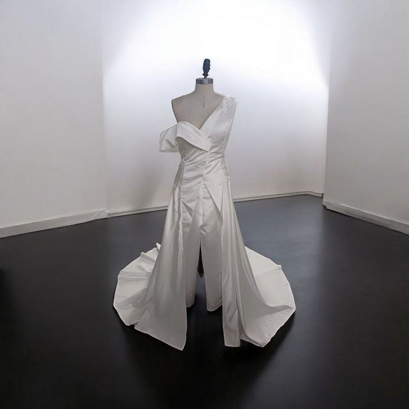 Combinaison de Mariée et Robe – Élégance en Satin - Stèphanie La robe parfaite