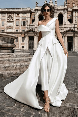 Combinaison de Mariée et Robe – Élégance en Satin - Stèphanie La robe parfaite