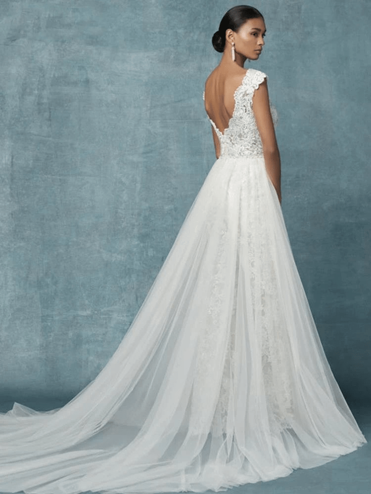 Combinaison de Mariée  – Organza Brodé et Tulle - Clarisse La robe parfaite