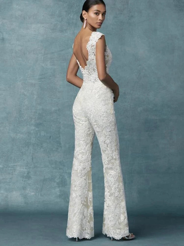Combinaison de Mariée  – Organza Brodé et Tulle - Clarisse La robe parfaite