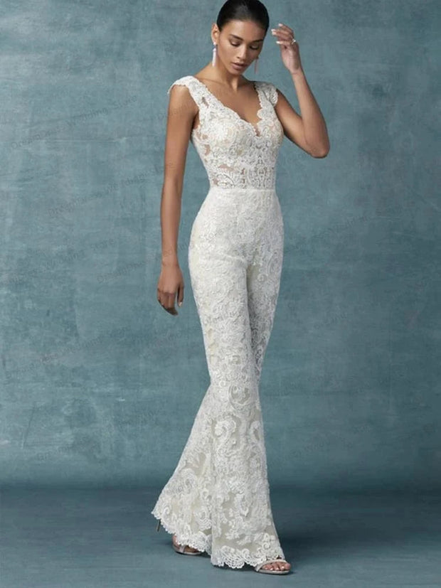Combinaison de Mariée  – Organza Brodé et Tulle - Clarisse La robe parfaite