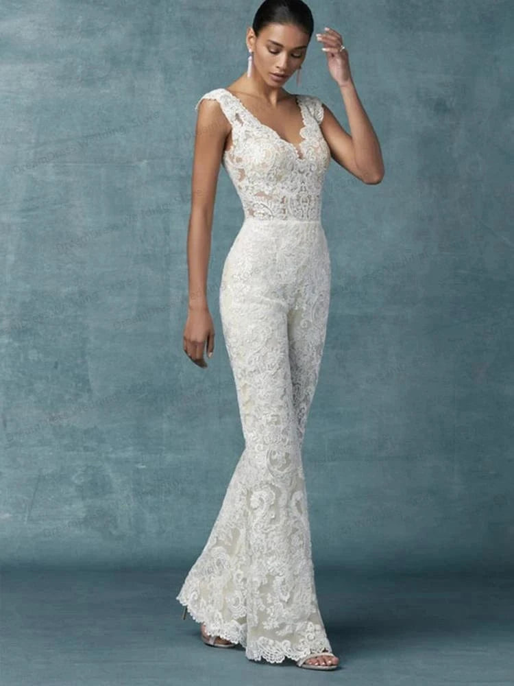 Combinaison de Mariée  – Organza Brodé et Tulle - Clarisse La robe parfaite