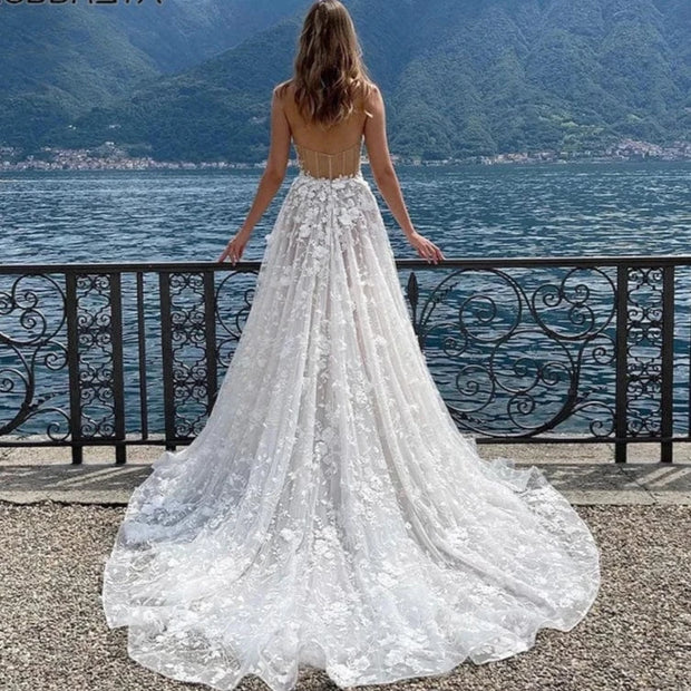 Robe de Mariée <br>  Bohème en Dentelle - Karine La robe parfaite