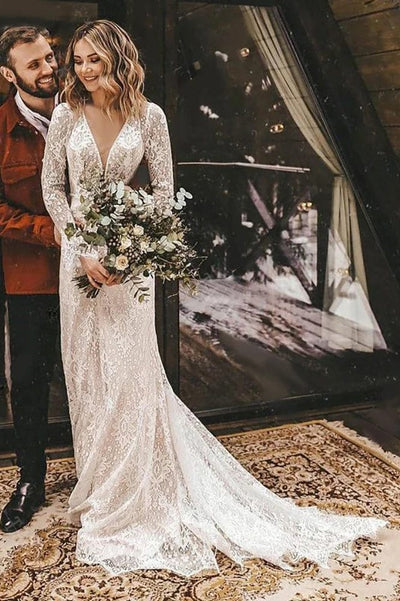 Robe de Mariée  <br> Hiver en Dentelle - Alba La robe parfaite
