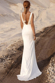 Robe de Mariée | Col Bateau Classique - inaya La robe parfaite
