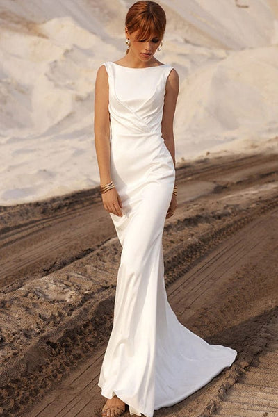 Robe de Mariée | Col Bateau Classique - inaya La robe parfaite