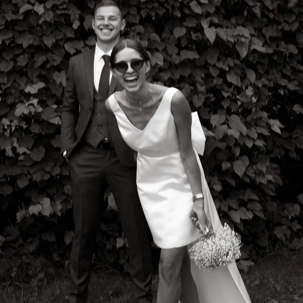 Robe de Mariée Courte – Élégance Satiné - Claire La robe parfaite