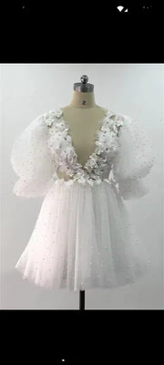 Robe de Mariée | Courte Fantaisie- Éva La robe parfaite