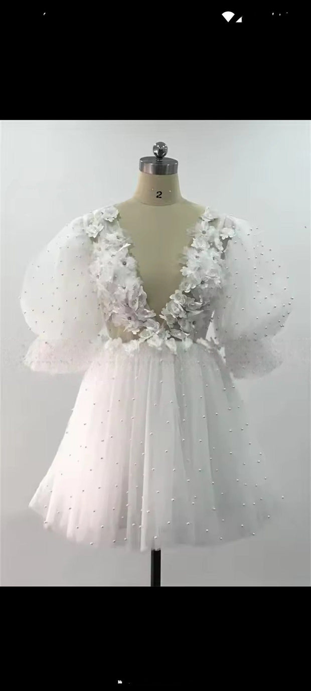 Robe de Mariée | Courte Fantaisie- Éva La robe parfaite